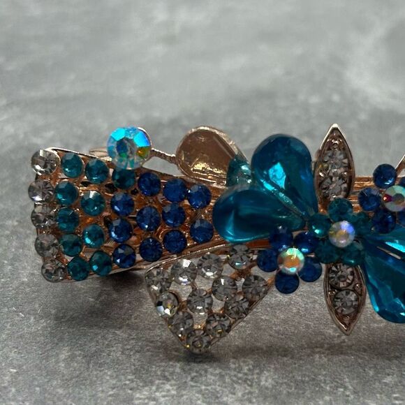 Elegant Blue Rhinestones Hair Barrette Clip Accessory main image 7